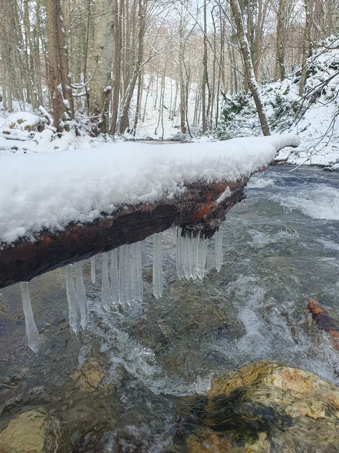 Demirköy’de kartpostallık kış manzarası

