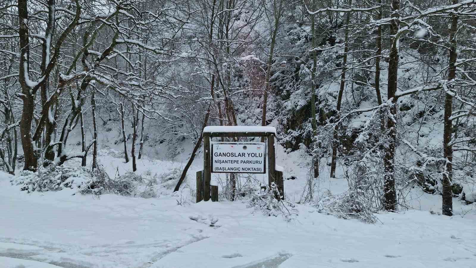 Tekirdağ’ın yüksek kesimleri yağan karla beyaza büründü
