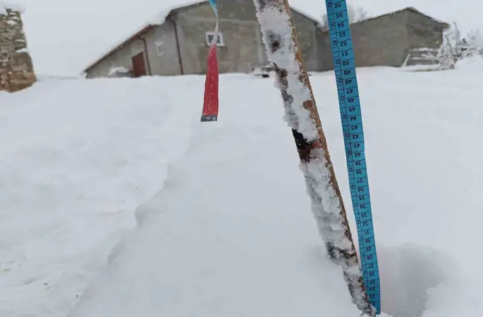 Şükranlı’da kar kalınlığı 35 santimetreyi geçti

